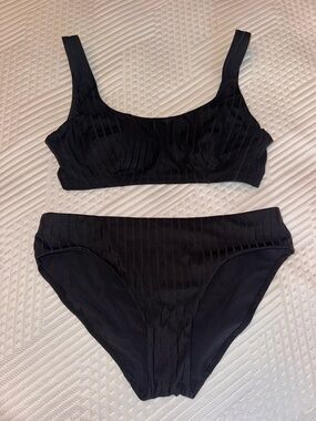 lululemon athletica Black Ribbed Bikini Set